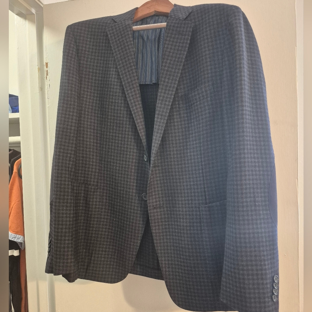 Men's Italy Black Checkered Blazer